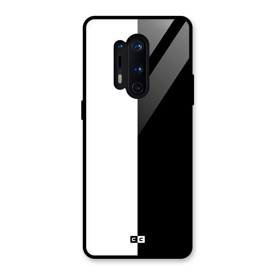 Simple Black White Glass Back Case for OnePlus 8 Pro