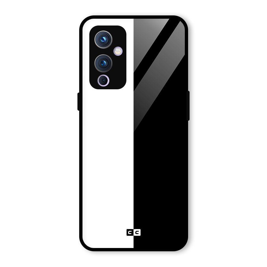 Simple Black White Glass Back Case for OnePlus 9