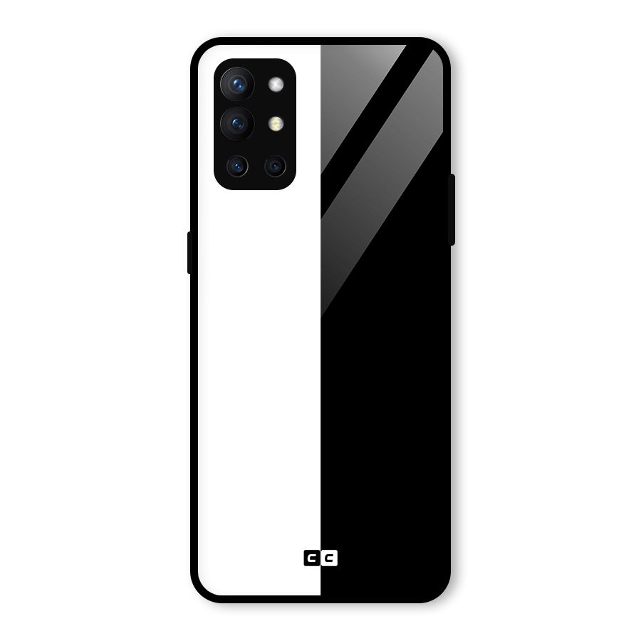 Simple Black White Glass Back Case for OnePlus 9R