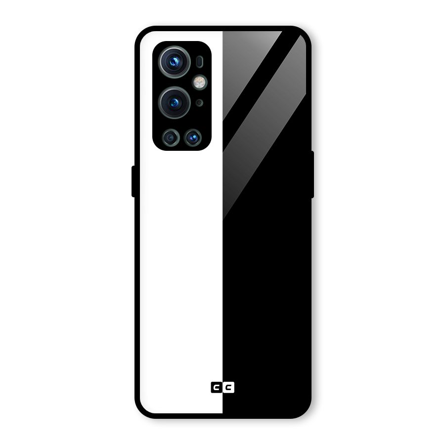 Simple Black White Glass Back Case for OnePlus 9 Pro
