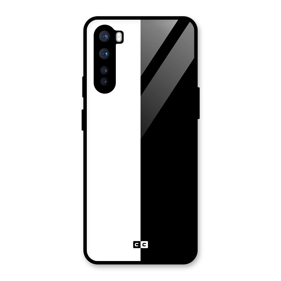 Simple Black White Glass Back Case for OnePlus Nord