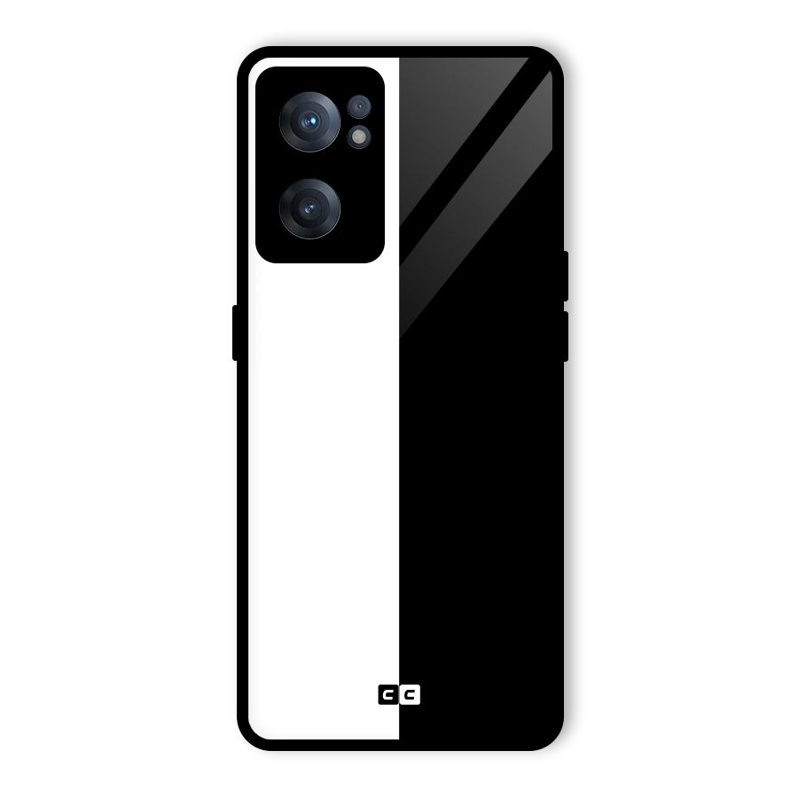 Simple Black White Glass Back Case for OnePlus Nord CE 2 5G