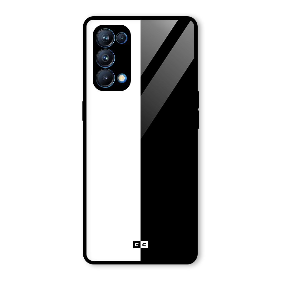 Simple Black White Glass Back Case for Oppo Reno5 Pro 5G