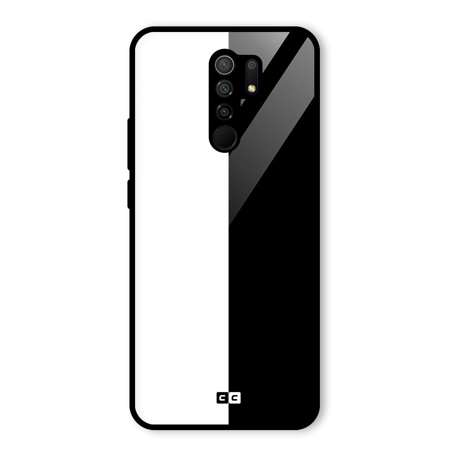 Simple Black White Glass Back Case for Poco M2