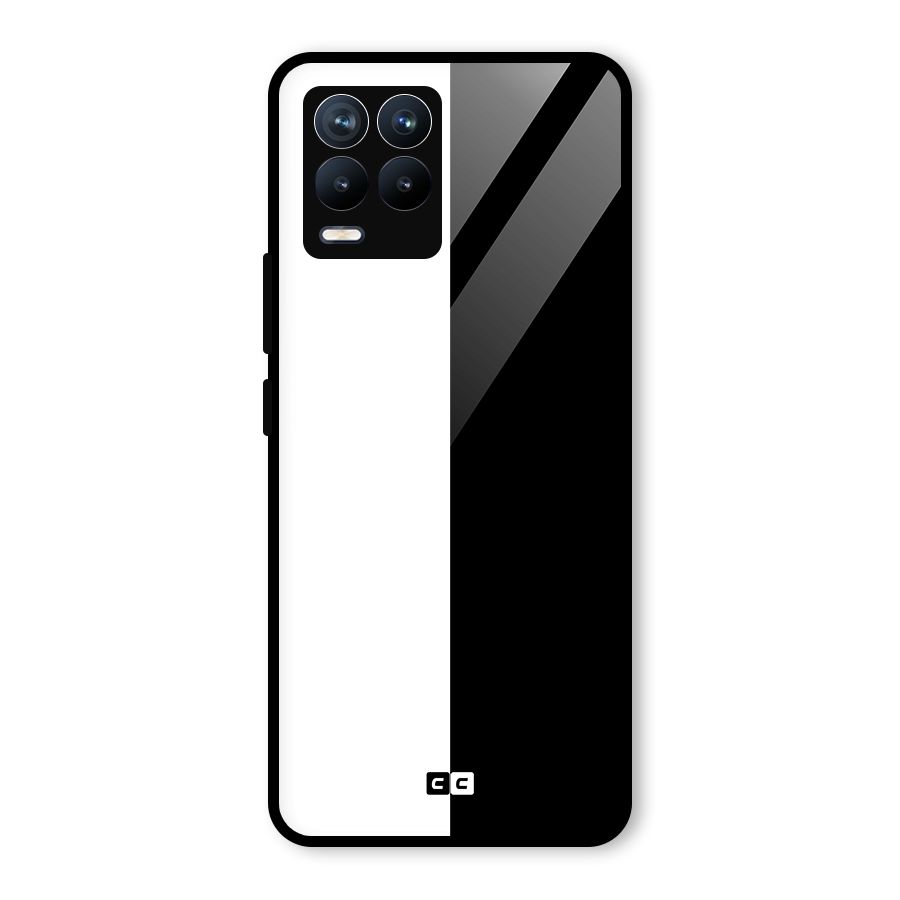 Simple Black White Glass Back Case for Realme 8