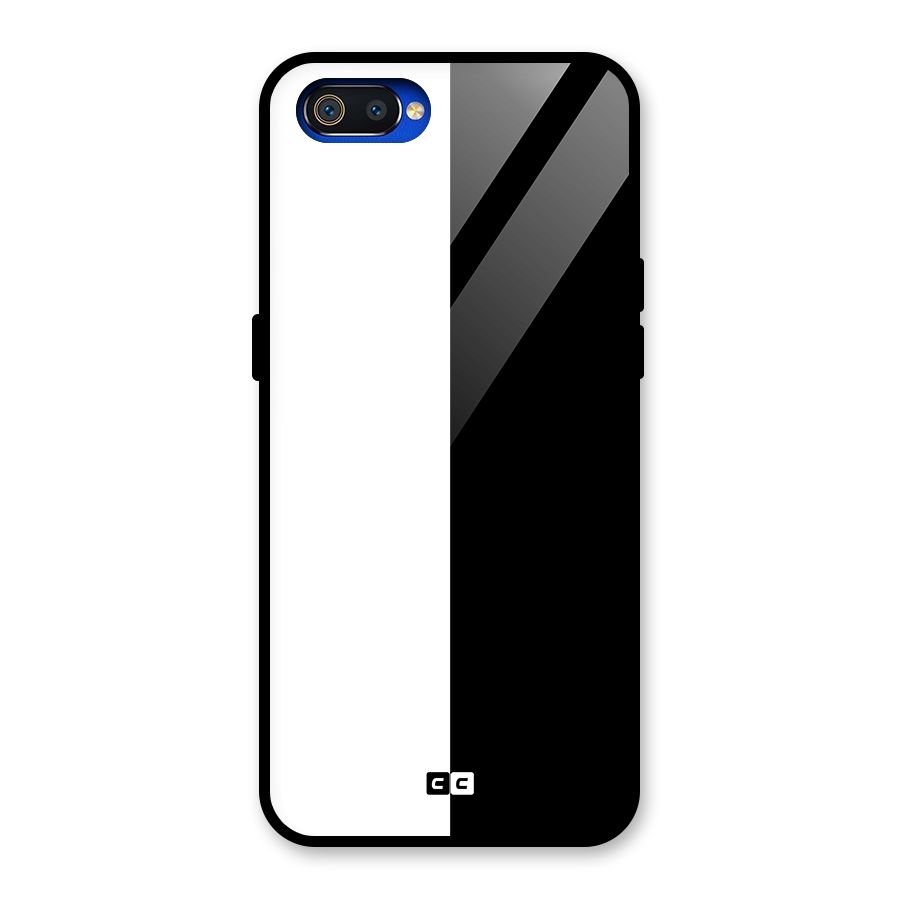 Simple Black White Glass Back Case for Realme C2