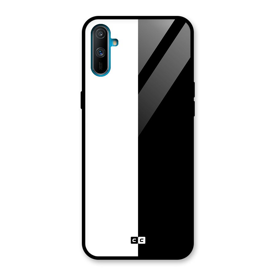Simple Black White Glass Back Case for Realme C3