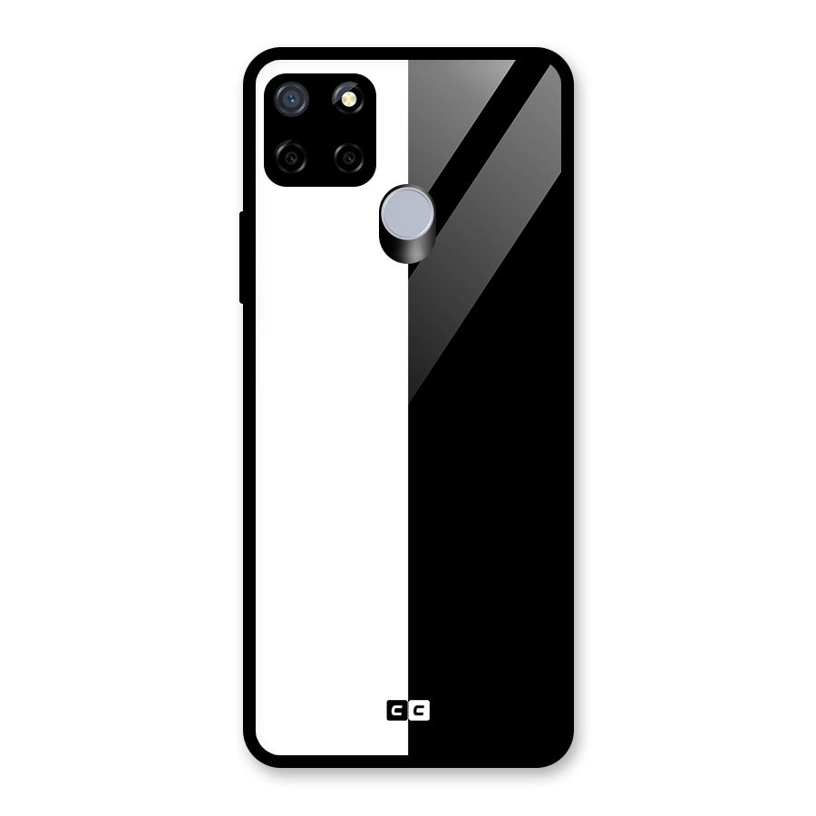 Simple Black White Glass Back Case for Realme Narzo 20