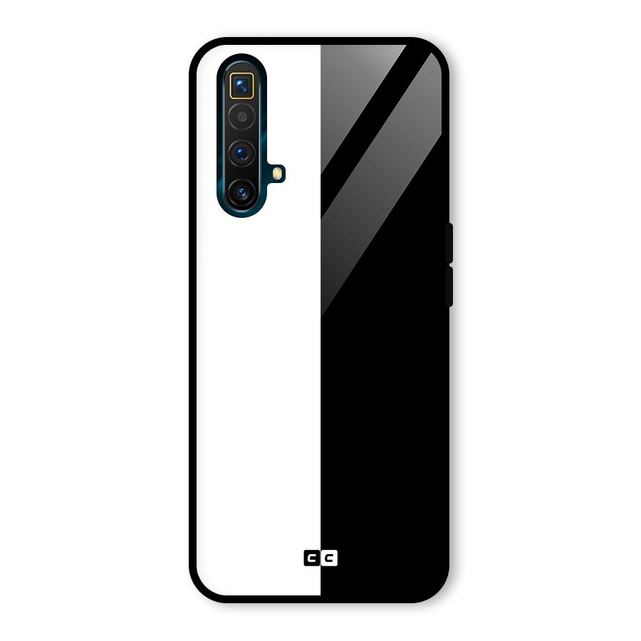 Simple Black White Glass Back Case for Realme X3 SuperZoom