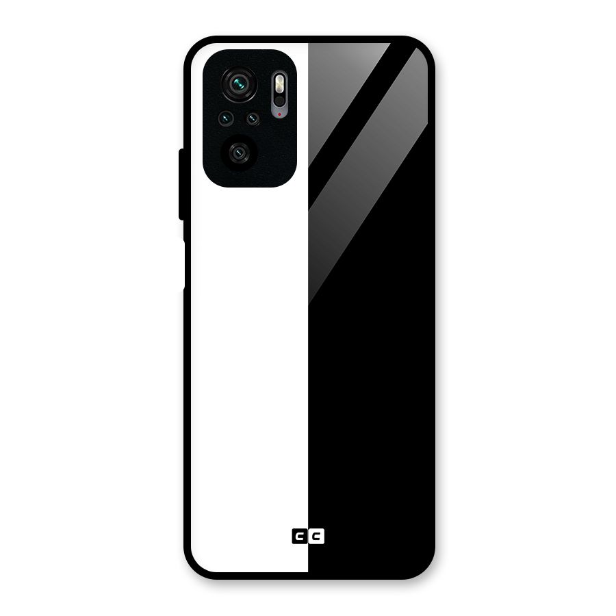 Simple Black White Glass Back Case for Redmi Note 10S