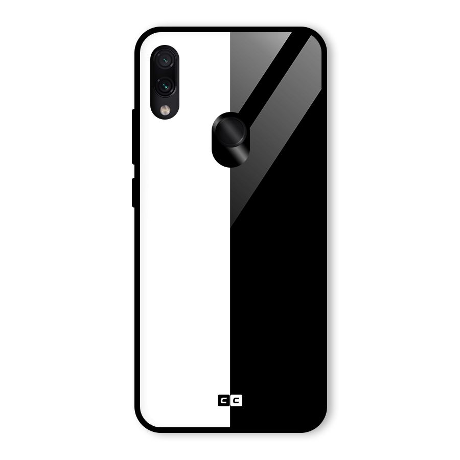 Simple Black White Glass Back Case for Redmi Note 7 Pro
