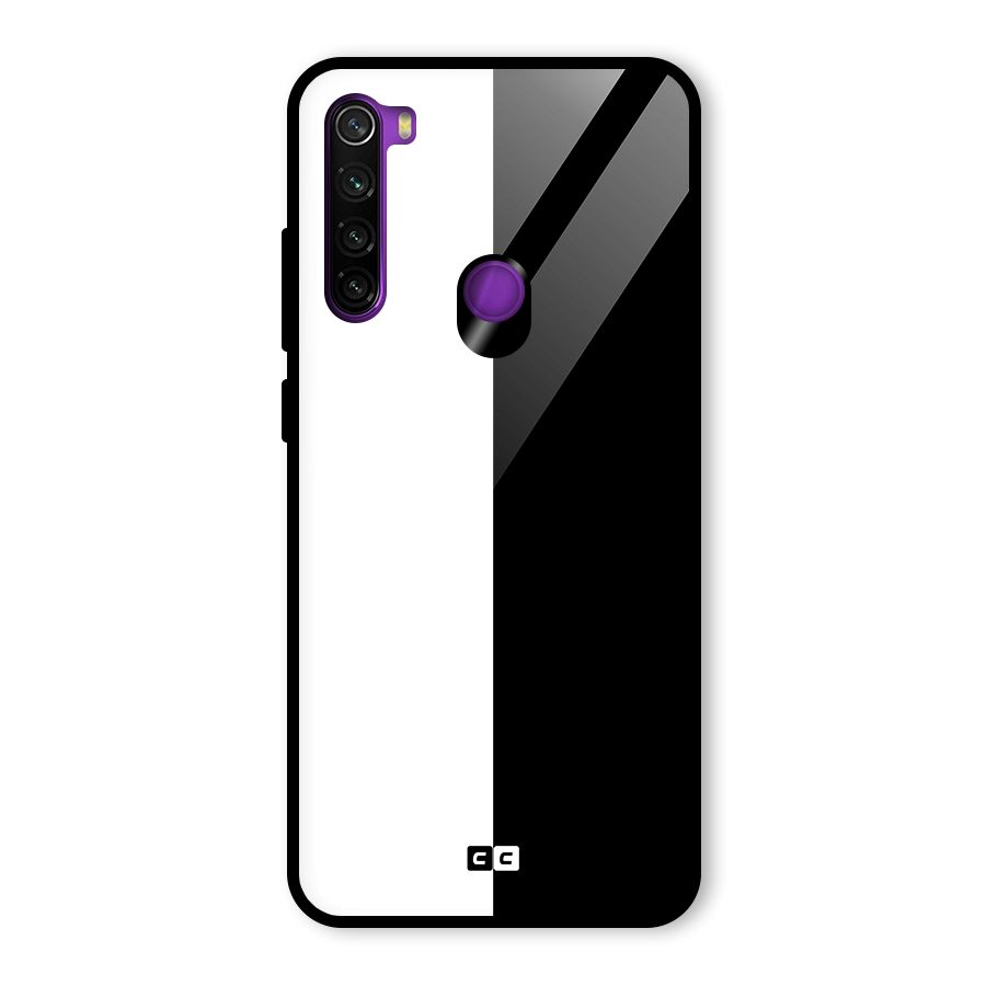 Simple Black White Glass Back Case for Redmi Note 8