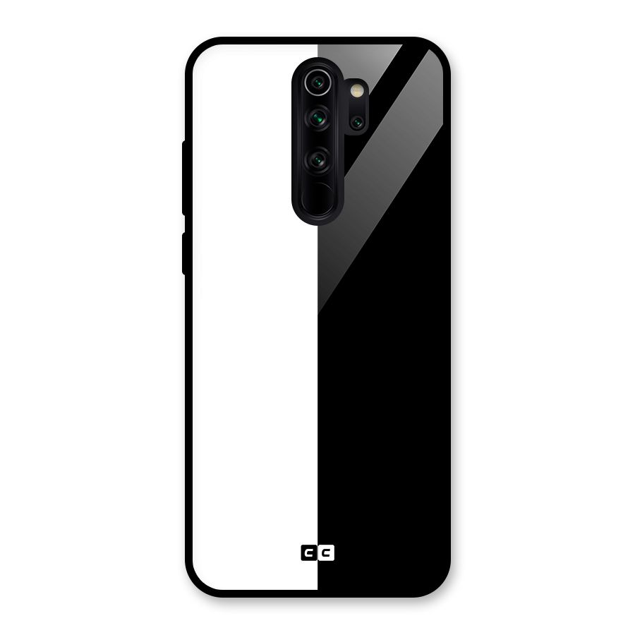 Simple Black White Glass Back Case for Redmi Note 8 Pro