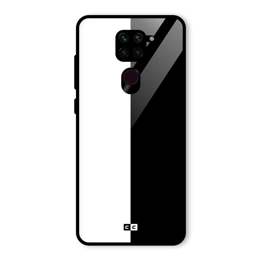 Simple Black White Glass Back Case for Redmi Note 9