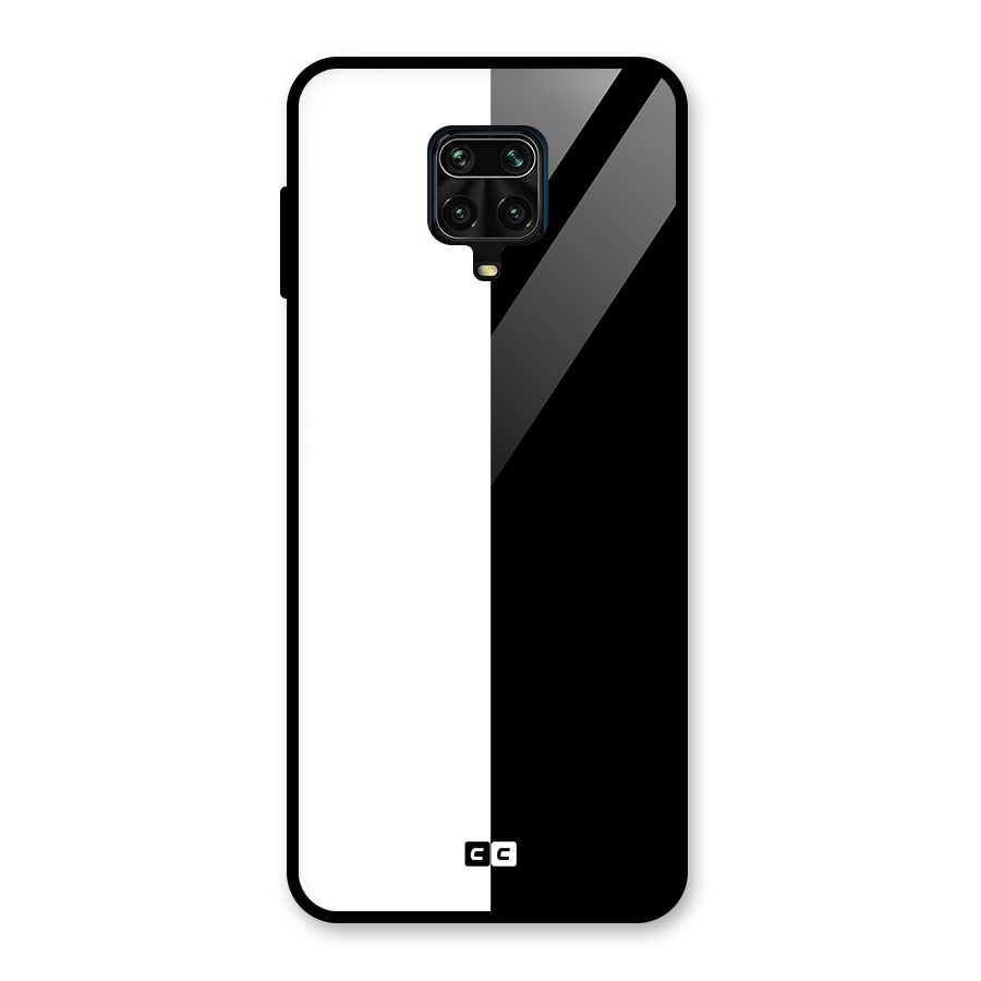 Simple Black White Glass Back Case for Redmi Note 9 Pro