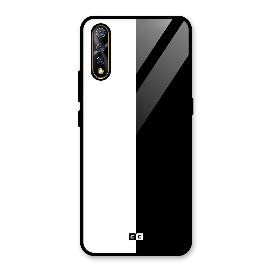 Simple Black White Glass Back Case for Vivo S1