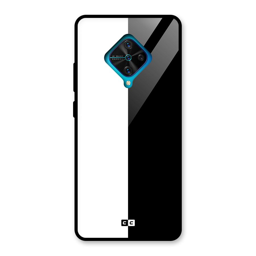 Simple Black White Glass Back Case for Vivo S1 Pro