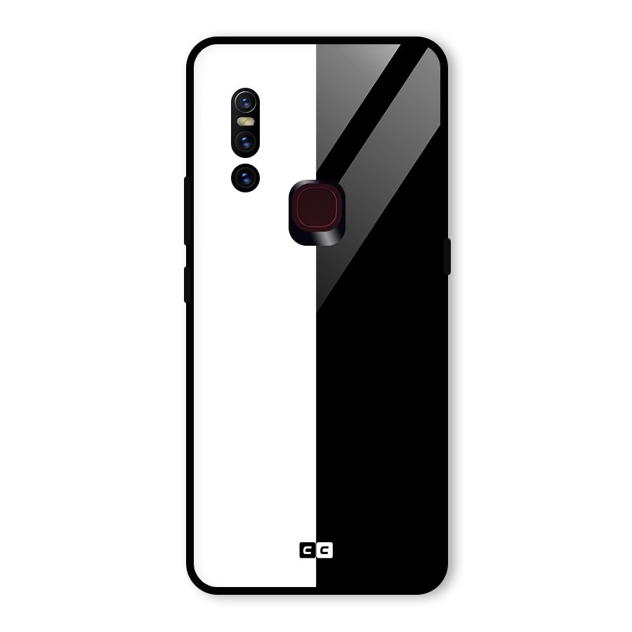 Simple Black White Glass Back Case for Vivo V15