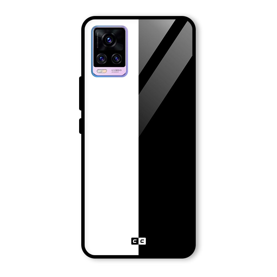 Simple Black White Glass Back Case for Vivo V20 Pro