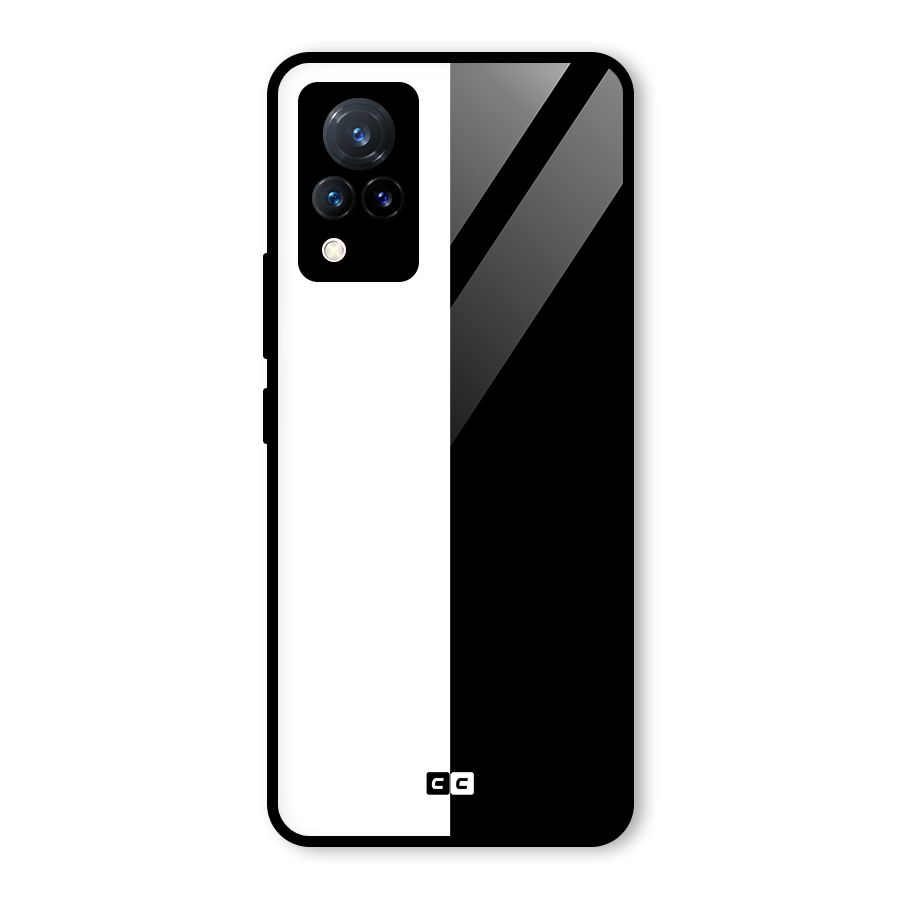 Simple Black White Glass Back Case for Vivo V21 5G