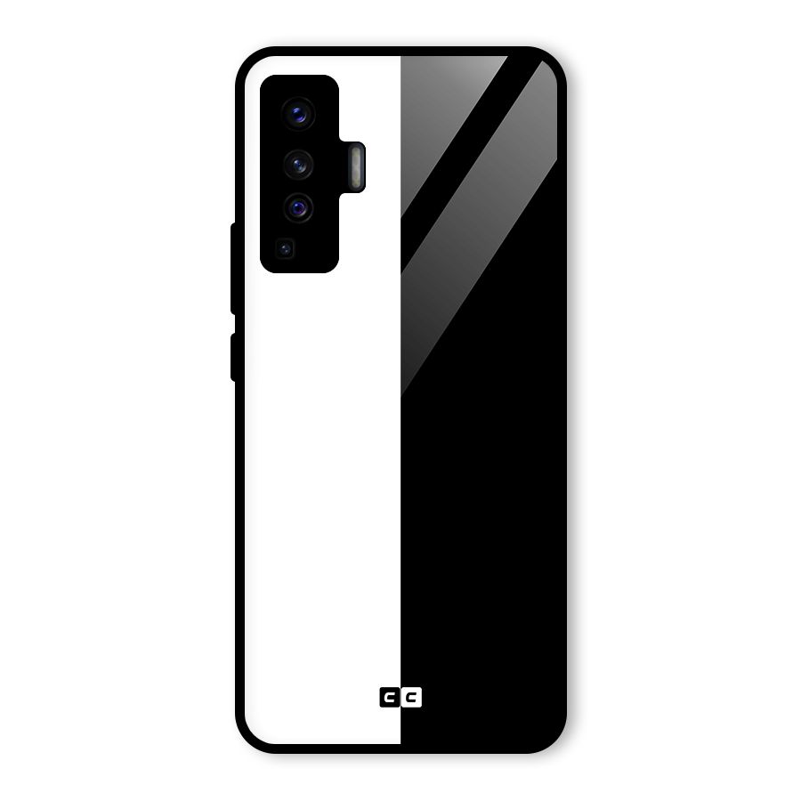 Simple Black White Glass Back Case for Vivo X50