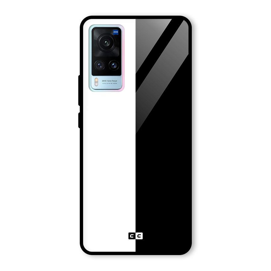 Simple Black White Glass Back Case for Vivo X60