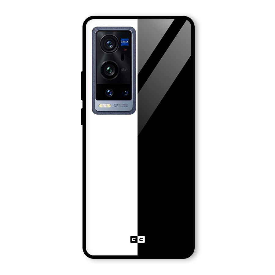 Simple Black White Glass Back Case for Vivo X60 Pro Plus