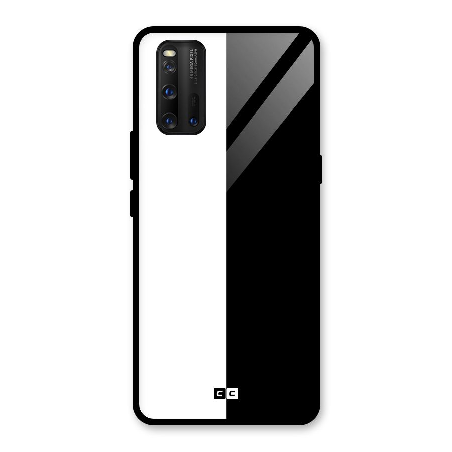 Simple Black White Glass Back Case for Vivo iQOO 3