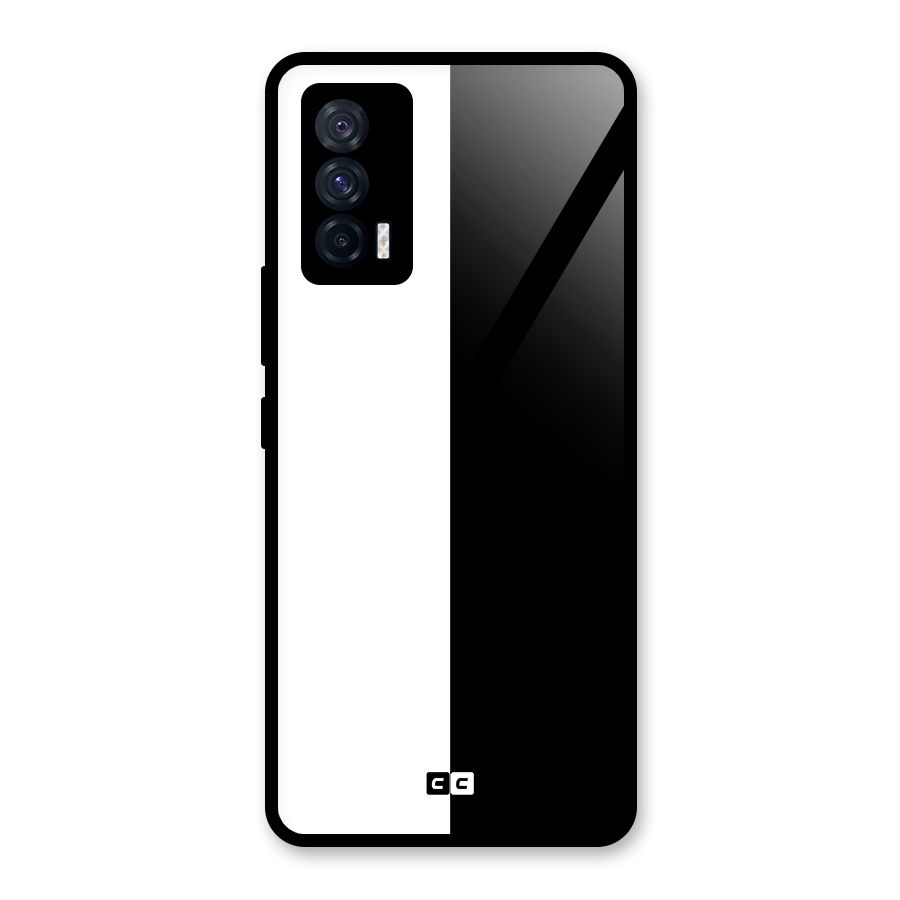 Simple Black White Glass Back Case for Vivo iQOO 7 5G