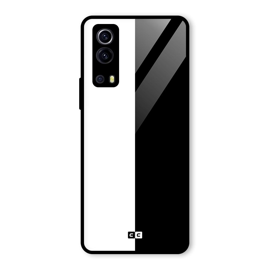 Simple Black White Glass Back Case for Vivo iQOO Z3