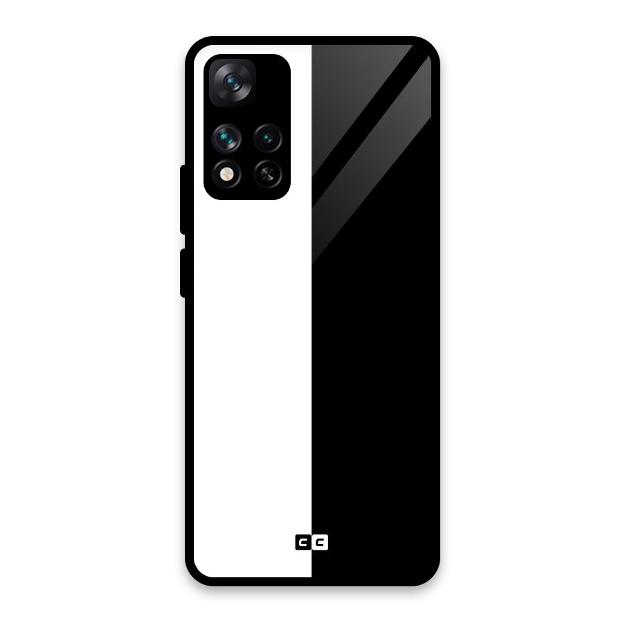 Simple Black White Glass Back Case for Xiaomi 11i HyperCharge 5G