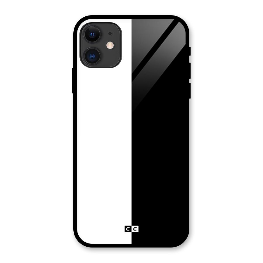 Simple Black White Glass Back Case for iPhone 11
