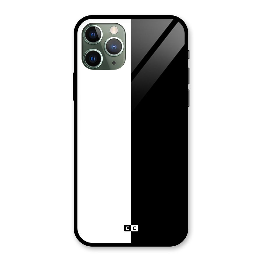 Simple Black White Glass Back Case for iPhone 11 Pro
