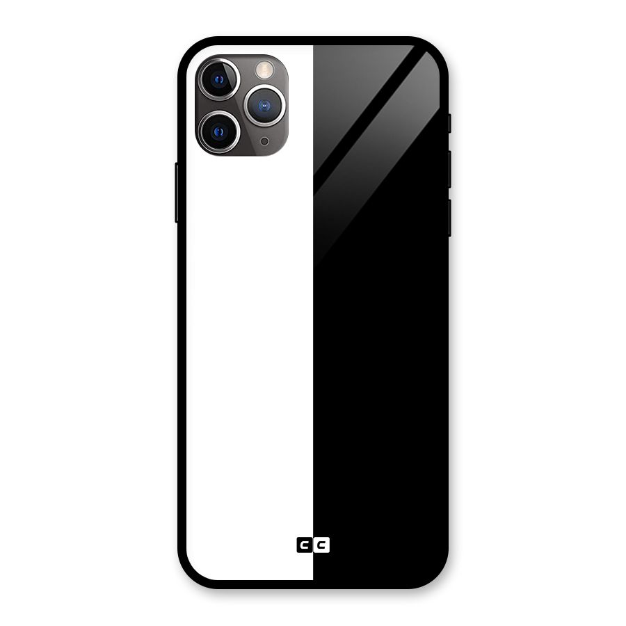 Simple Black White Glass Back Case for iPhone 11 Pro Max