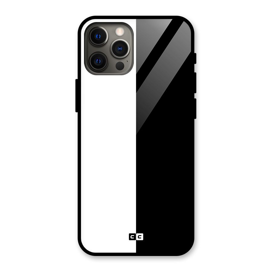 Simple Black White Glass Back Case for iPhone 12 Pro Max