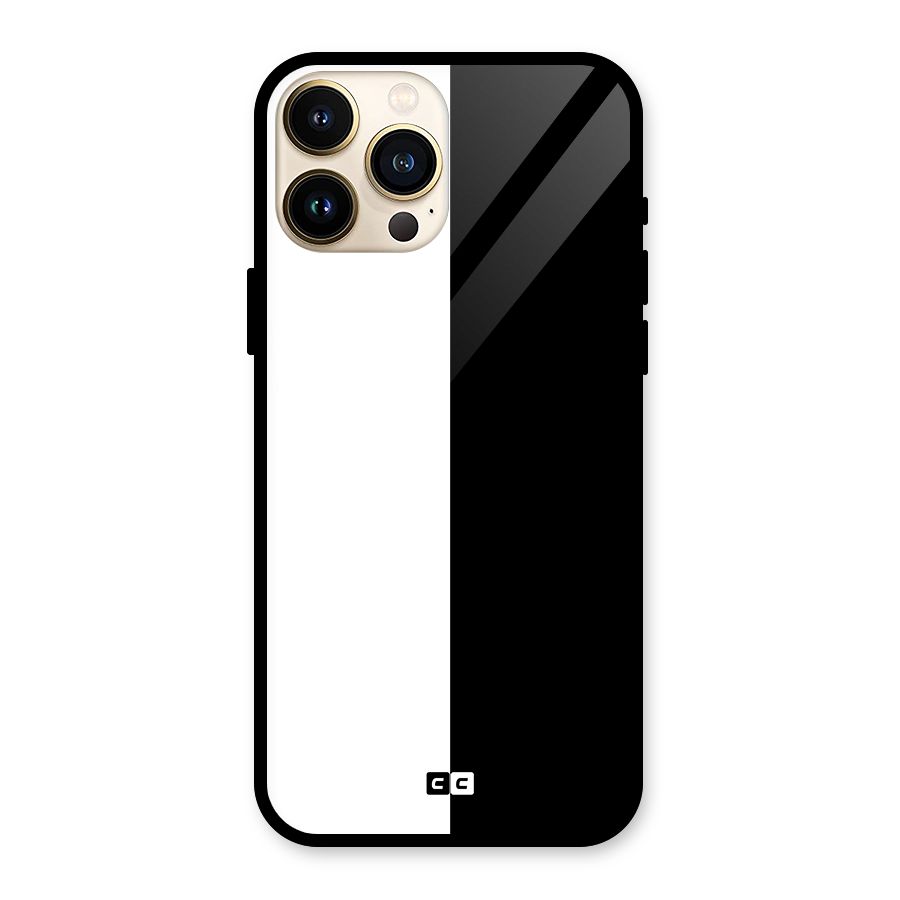 Simple Black White Glass Back Case for iPhone 13 Pro Max