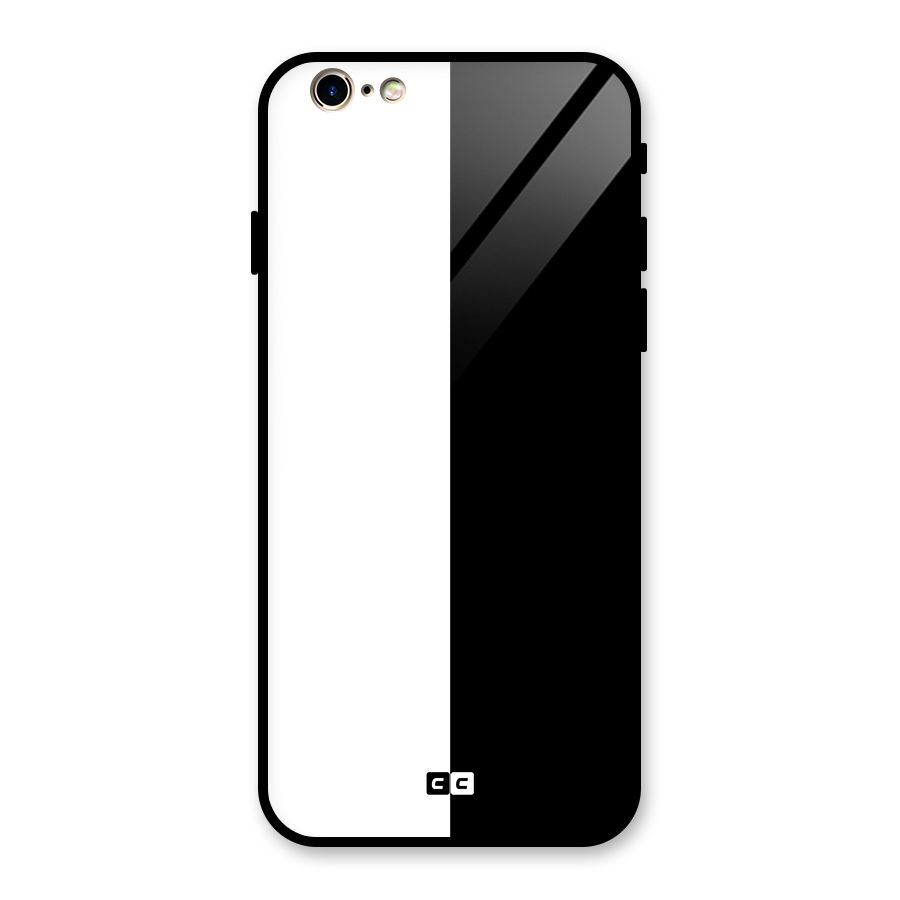 Simple Black White Glass Back Case for iPhone 6 6S