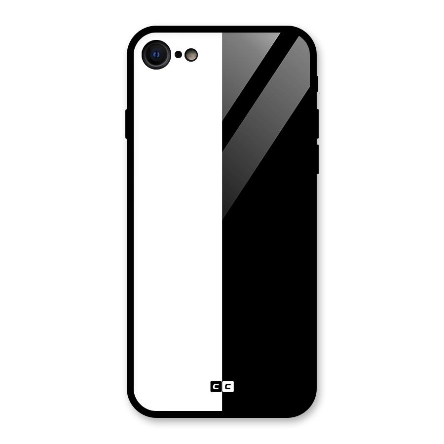Simple Black White Glass Back Case for iPhone 7