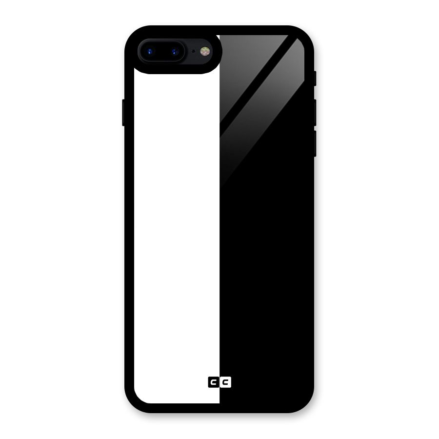 Simple Black White Glass Back Case for iPhone 7 Plus