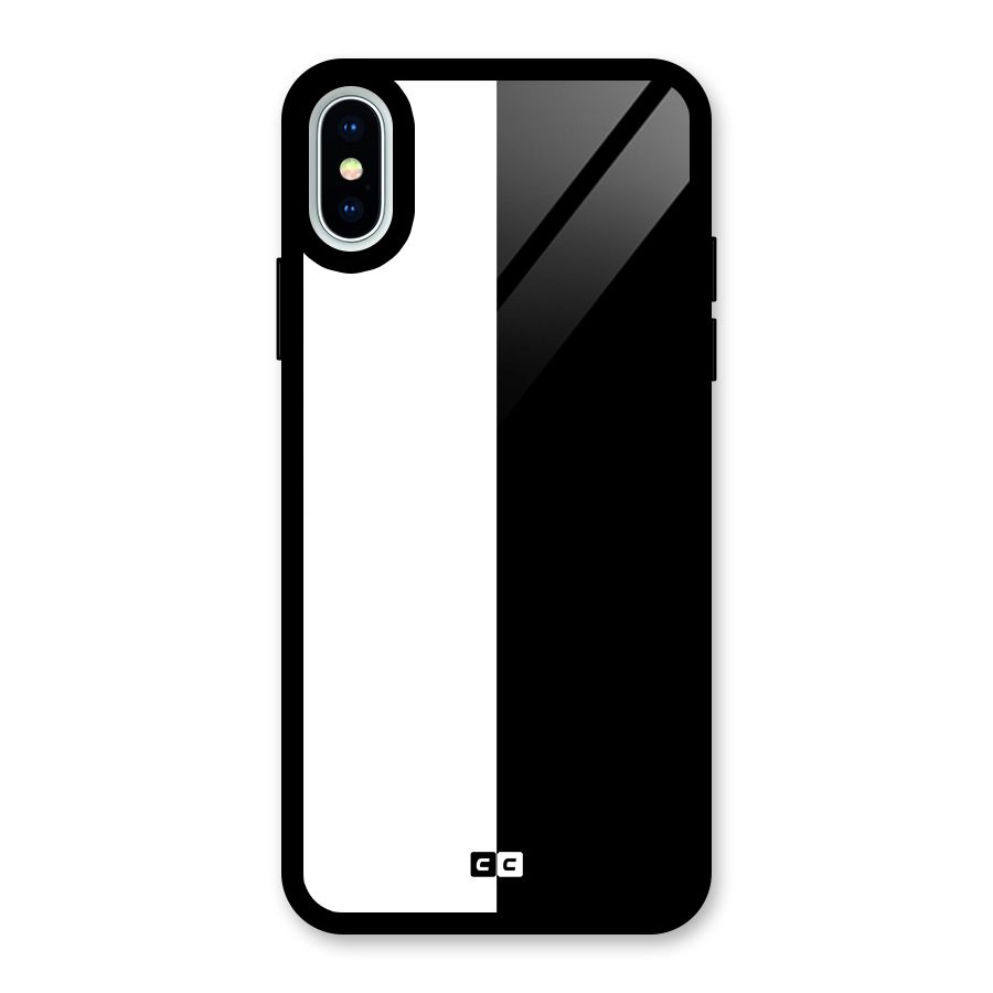 Simple Black White Glass Back Case for iPhone X