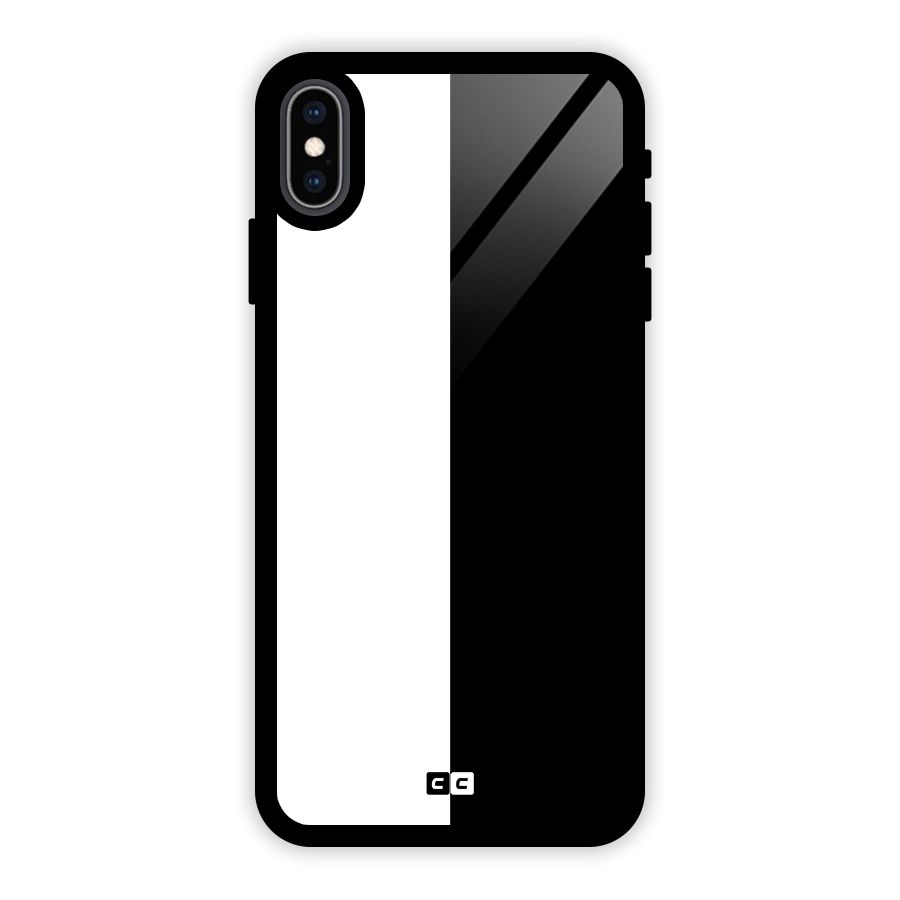 Simple Black White Glass Back Case for iPhone XS Max