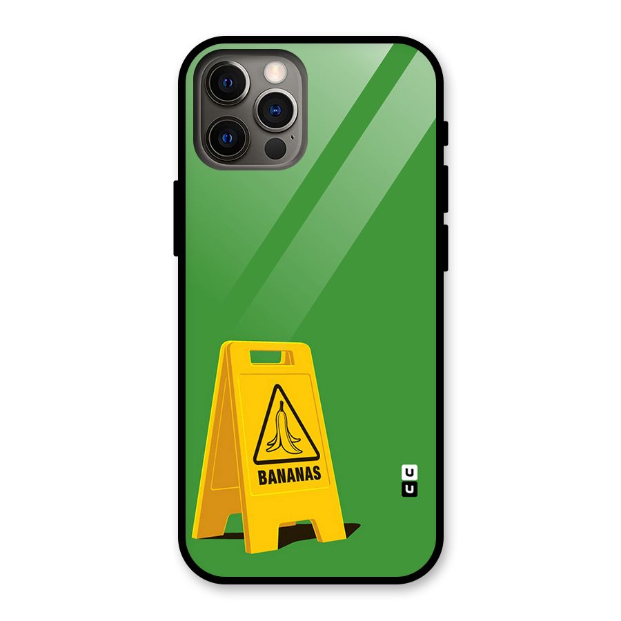 Simple Minimalist Bananas Glass Back Case for iPhone 12 Pro