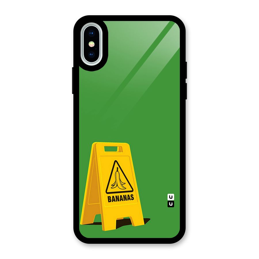 Simple Minimalist Bananas Glass Back Case for iPhone XS