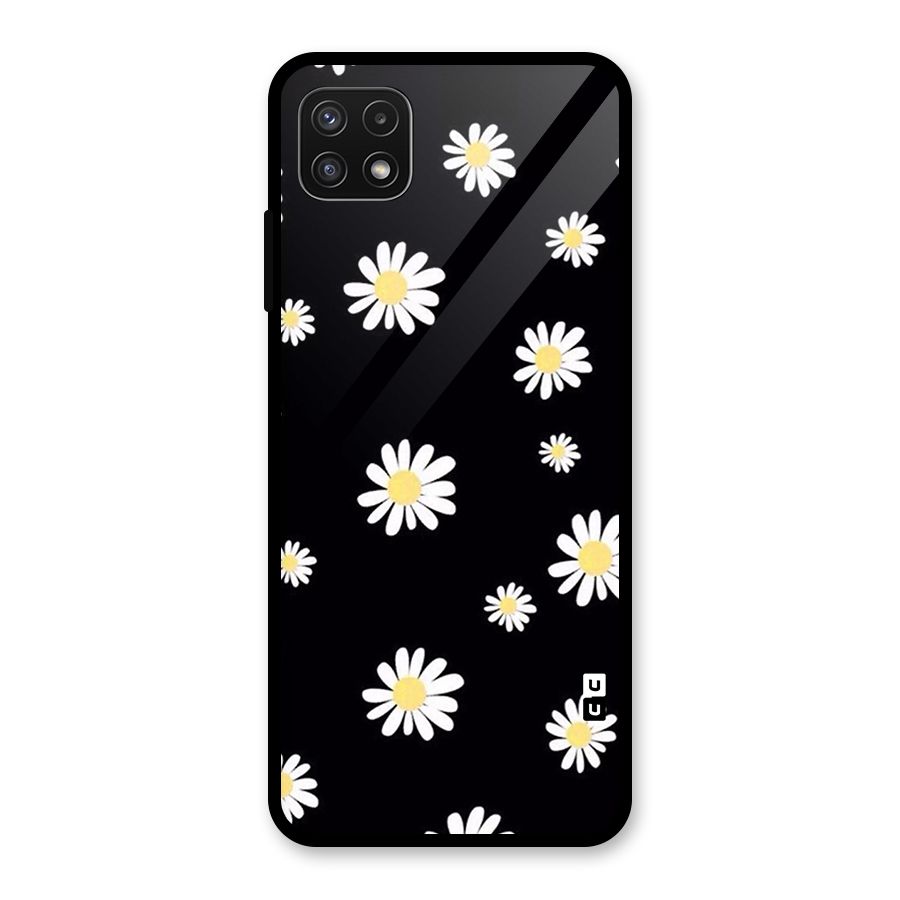 Simple Sunflowers Pattern Glass Back Case for Galaxy A22 5G