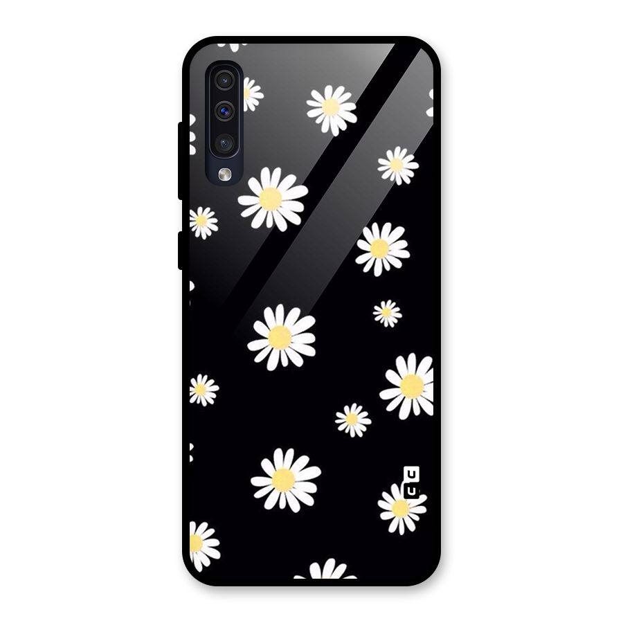 Simple Sunflowers Pattern Glass Back Case for Galaxy A50