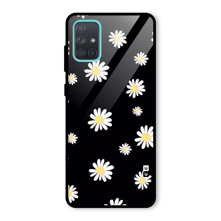 Simple Sunflowers Pattern Glass Back Case for Galaxy A71