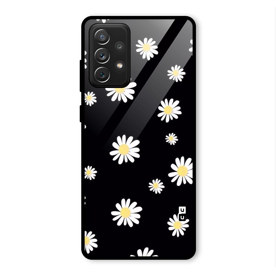 Simple Sunflowers Pattern Glass Back Case for Galaxy A72