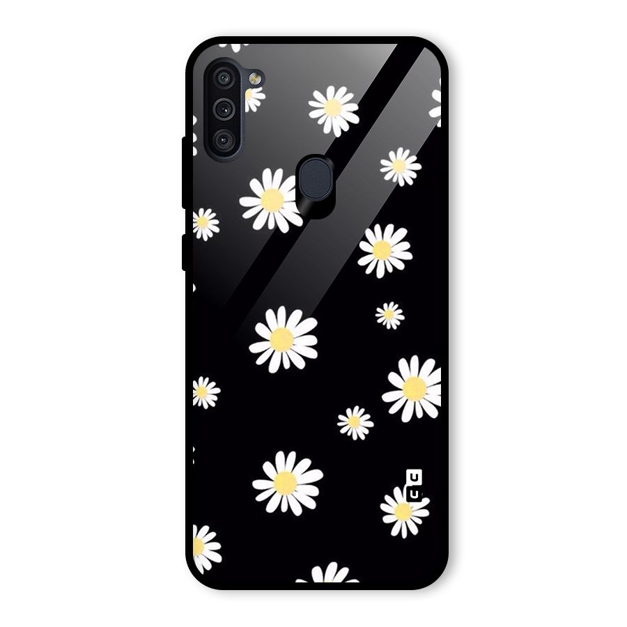 Simple Sunflowers Pattern Glass Back Case for Galaxy M11