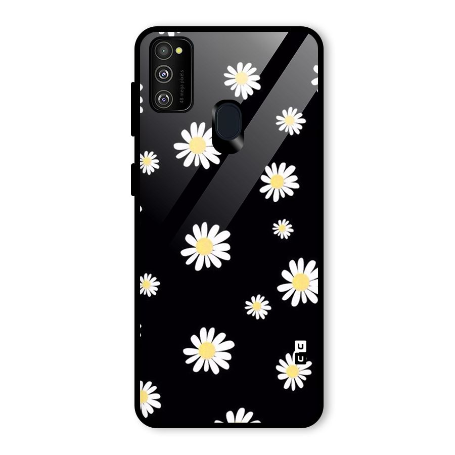 Simple Sunflowers Pattern Glass Back Case for Galaxy M30s