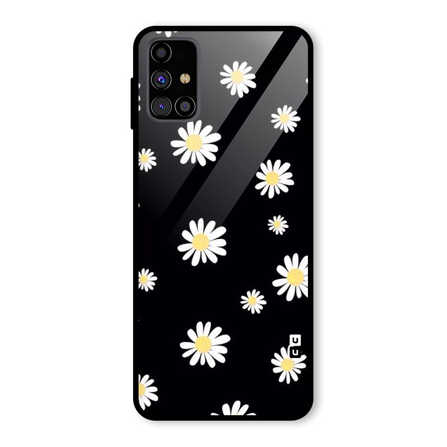 Simple Sunflowers Pattern Glass Back Case for Galaxy M31s